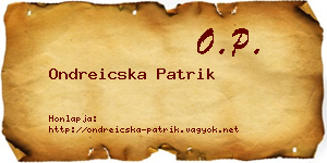 Ondreicska Patrik névjegykártya