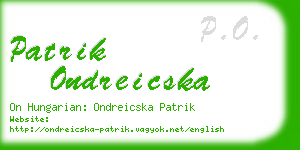 patrik ondreicska business card